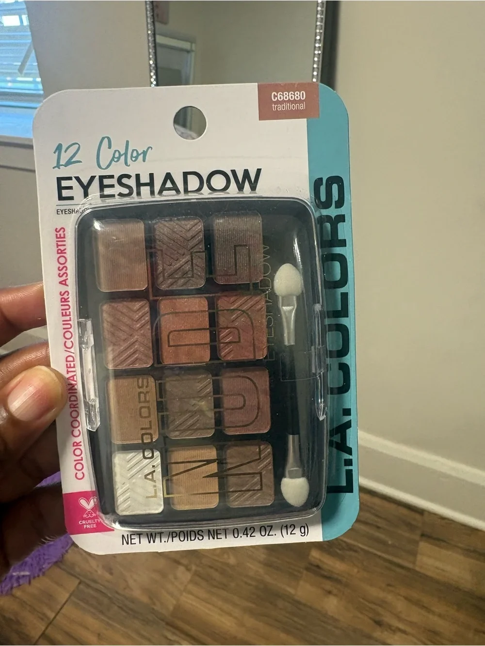 L.A. Colors 12-Color Eyeshadow Palette – Neutral Browns & Creams